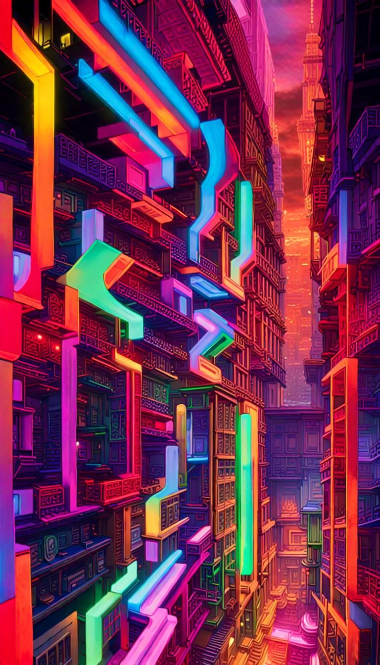 AI User Perception in Neon 3D Digital Art