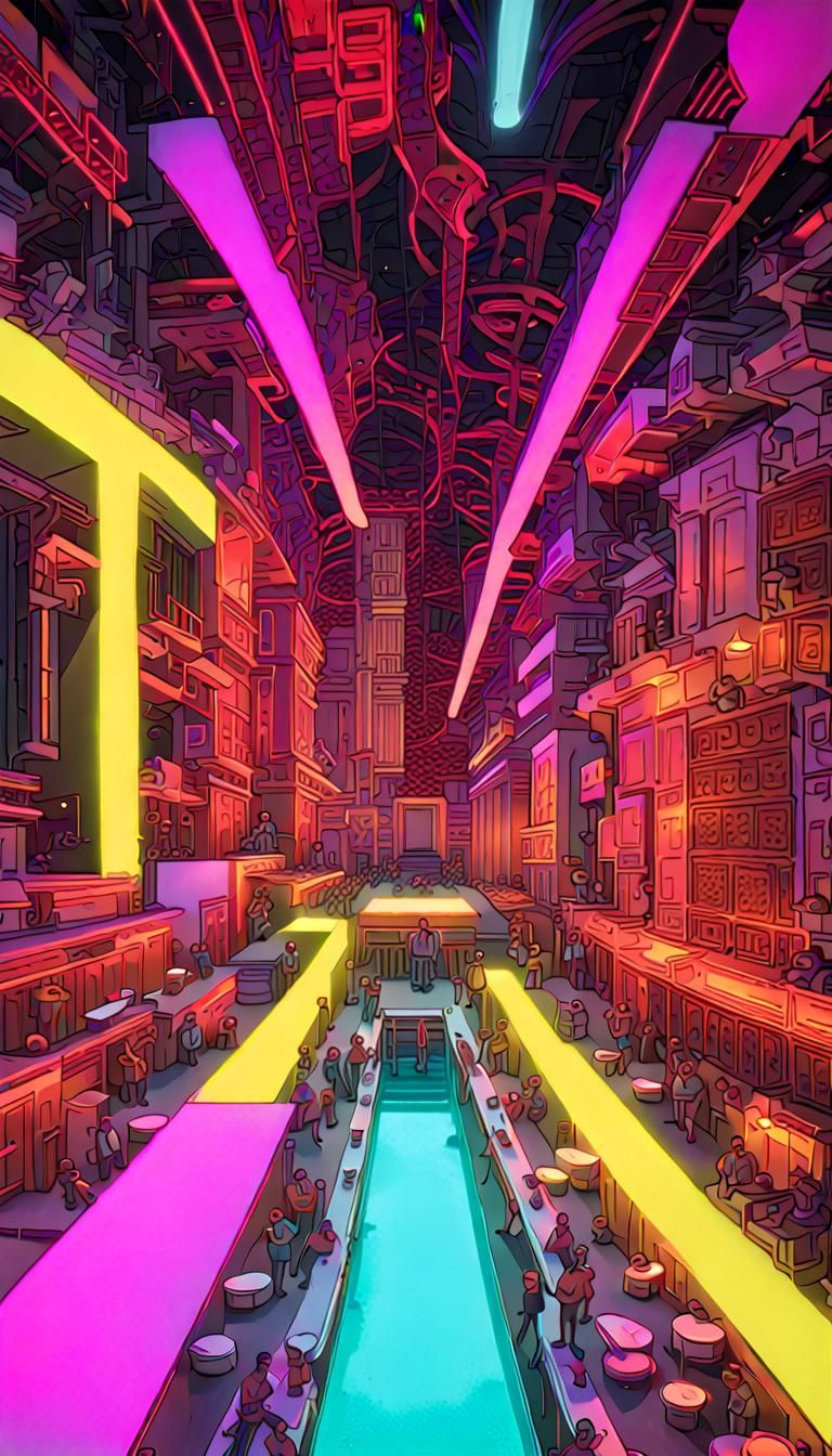 AI Visions: Neon 3D Interpretations of a User