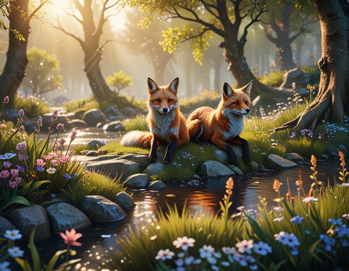 Van Gogh-Inspired Watercolor Fantasy Landscape with Whimsica...