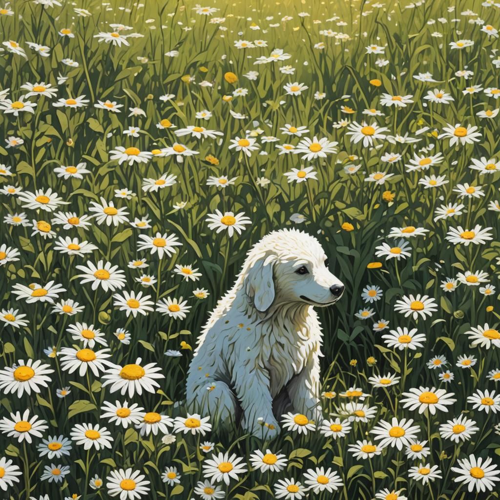 Cryptid Encounter in a Daisy Field