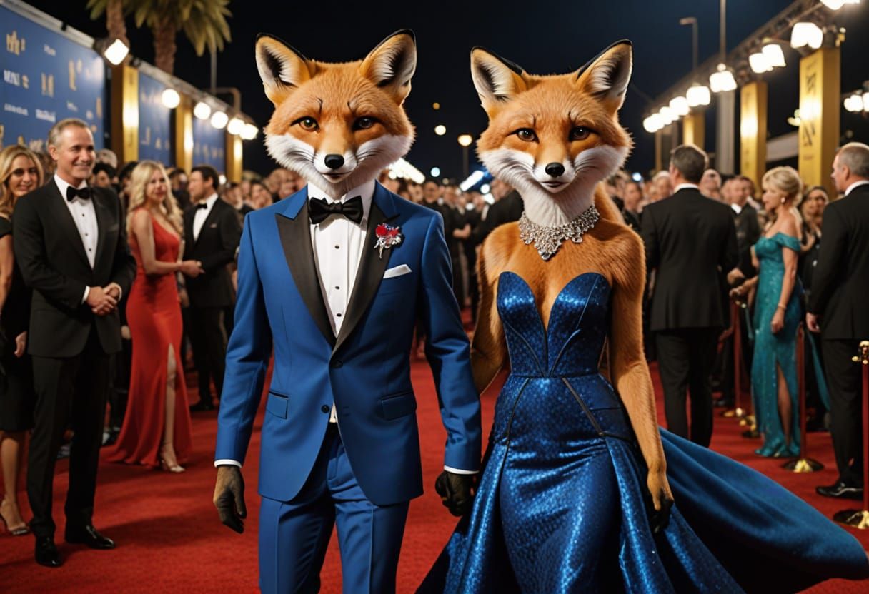 Glamorous Fox Couple Struts Red Carpet Style