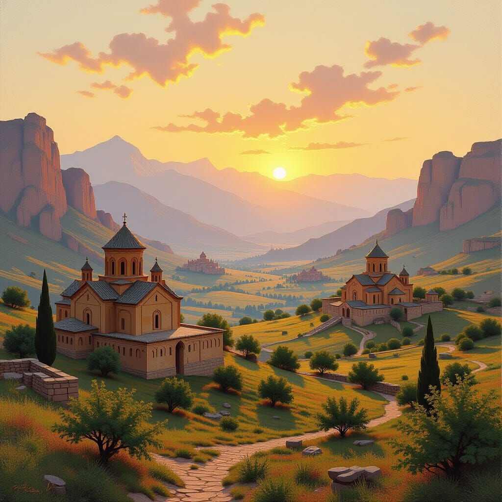 Armenian Landscape in Romantic Style