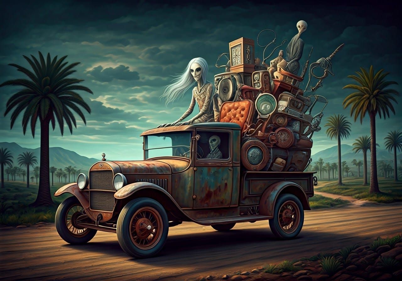 Ethereal Aliens in Surrealist Landscape