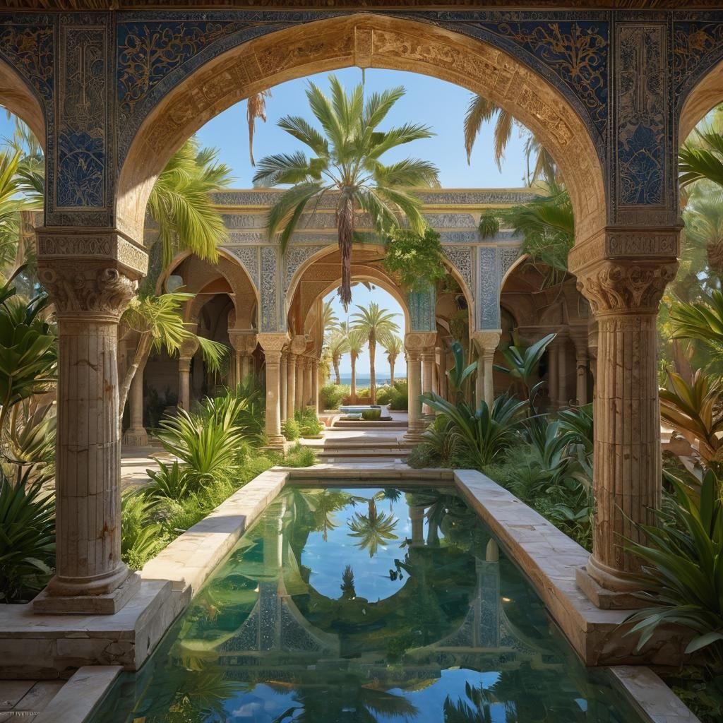 Lush Gardens and Neo-Moorish Architecture in Unreal Engine