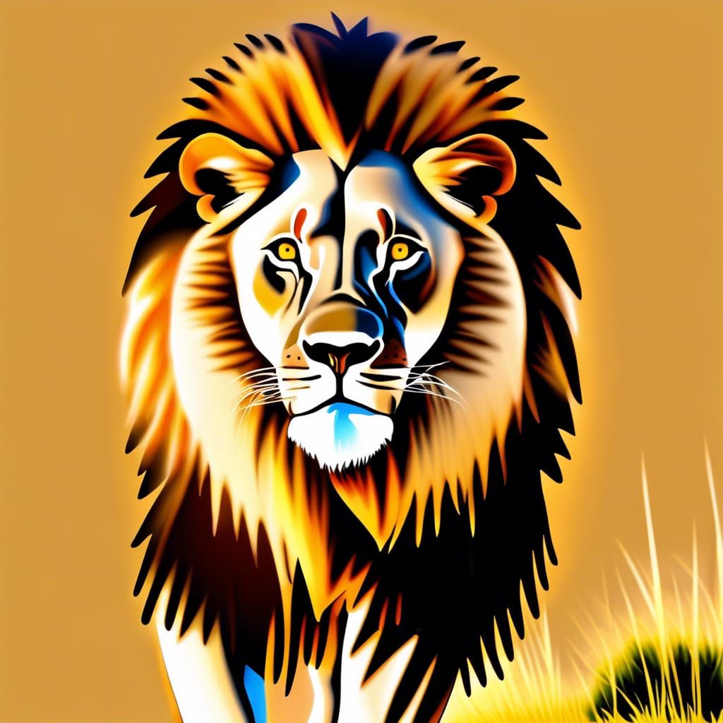 Majestic African Lion Roaming Free on Safari