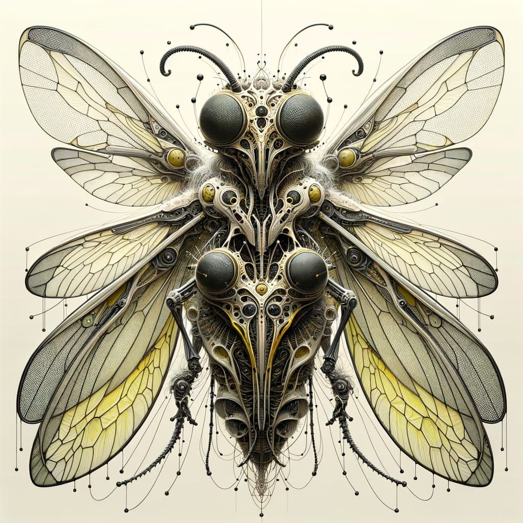 Detailed Alien Cyborg in Science Fiction Universe