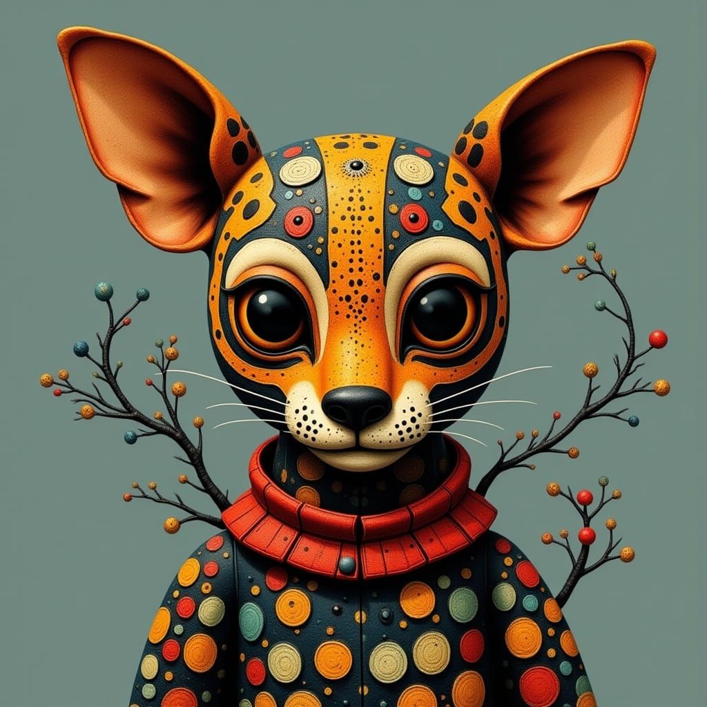 Surreal Chihuahua Portraits in a Dubuffet-Inspired Aesthetic