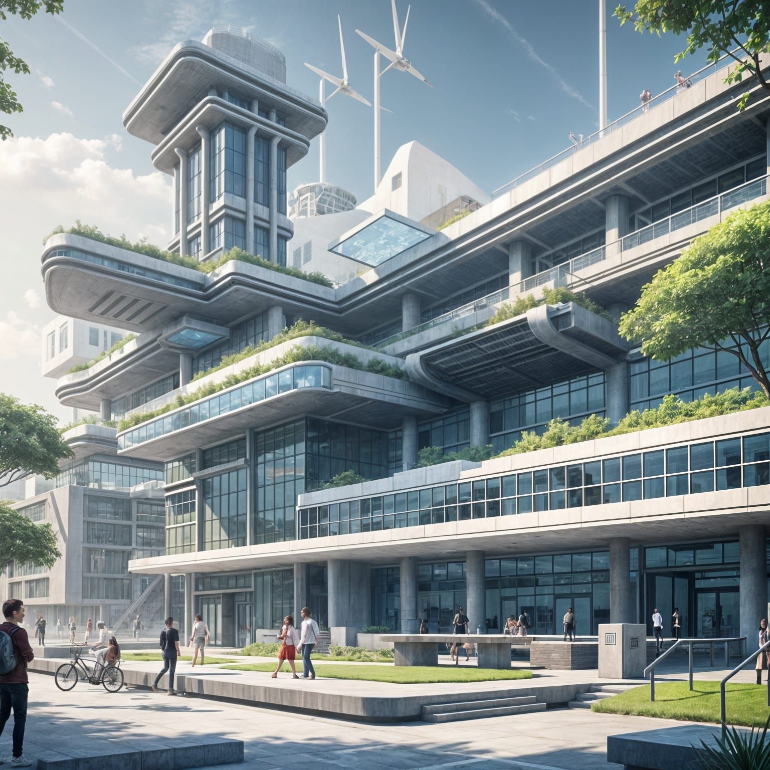 Futuristic College Campus with Cinematic Lighting