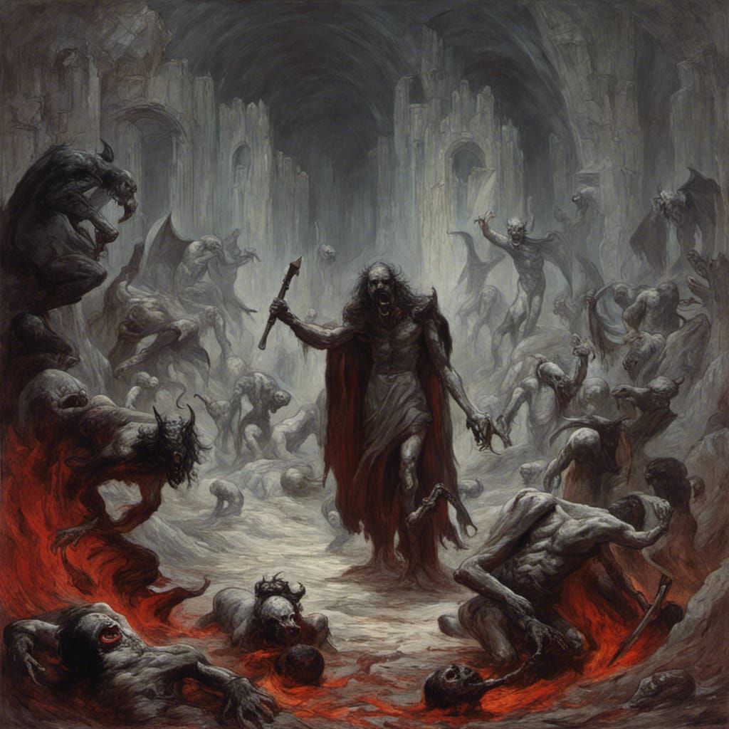 Belphegor Horror in Doré and Rutkowski Style