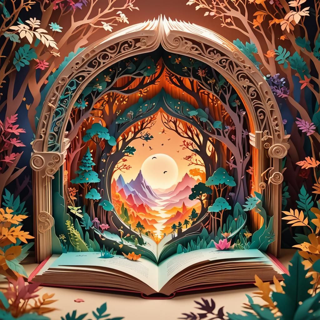 Fantasy Portal Kirigami Pop-Up Book Scene