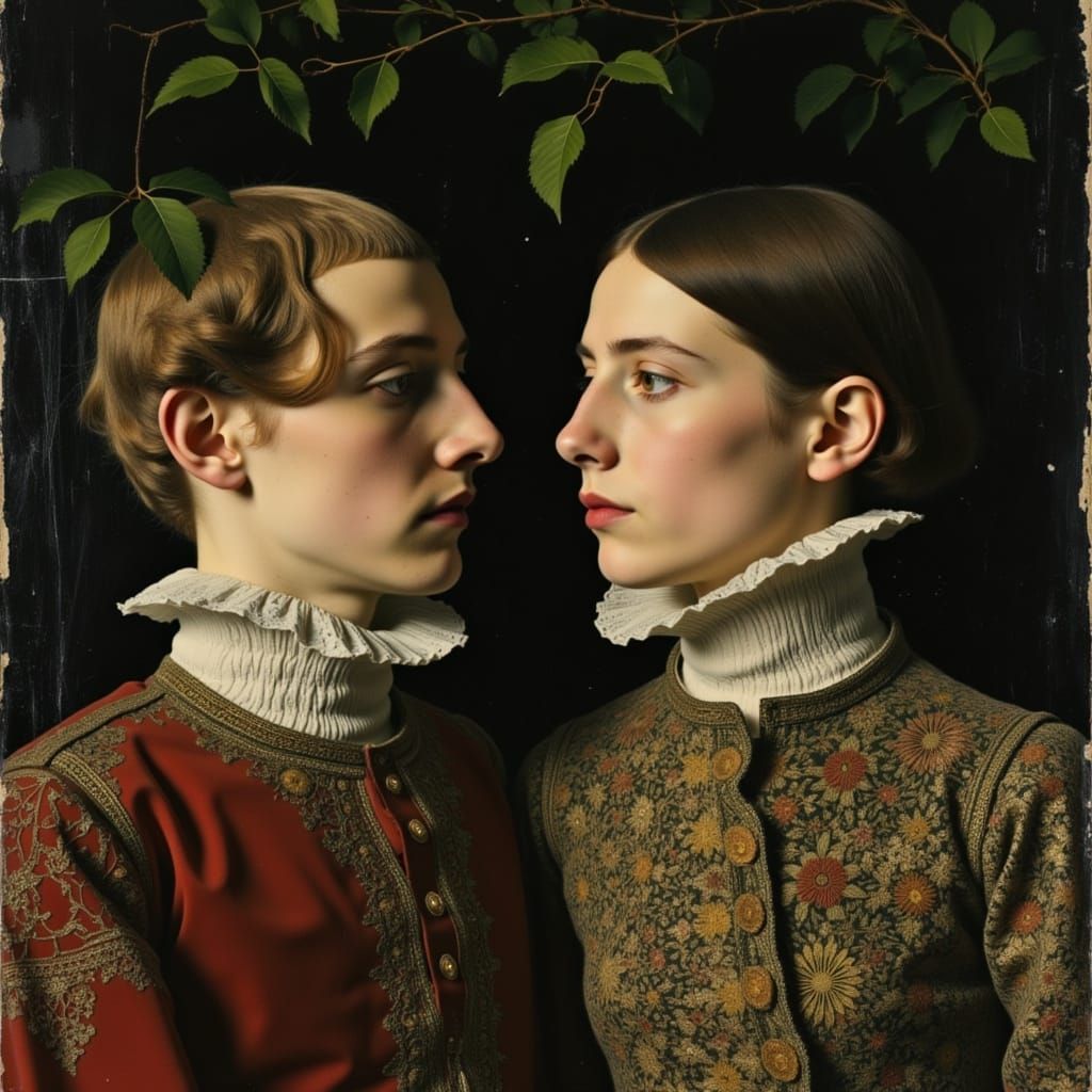 Baroque Couple Portrait in Rembrandt Style