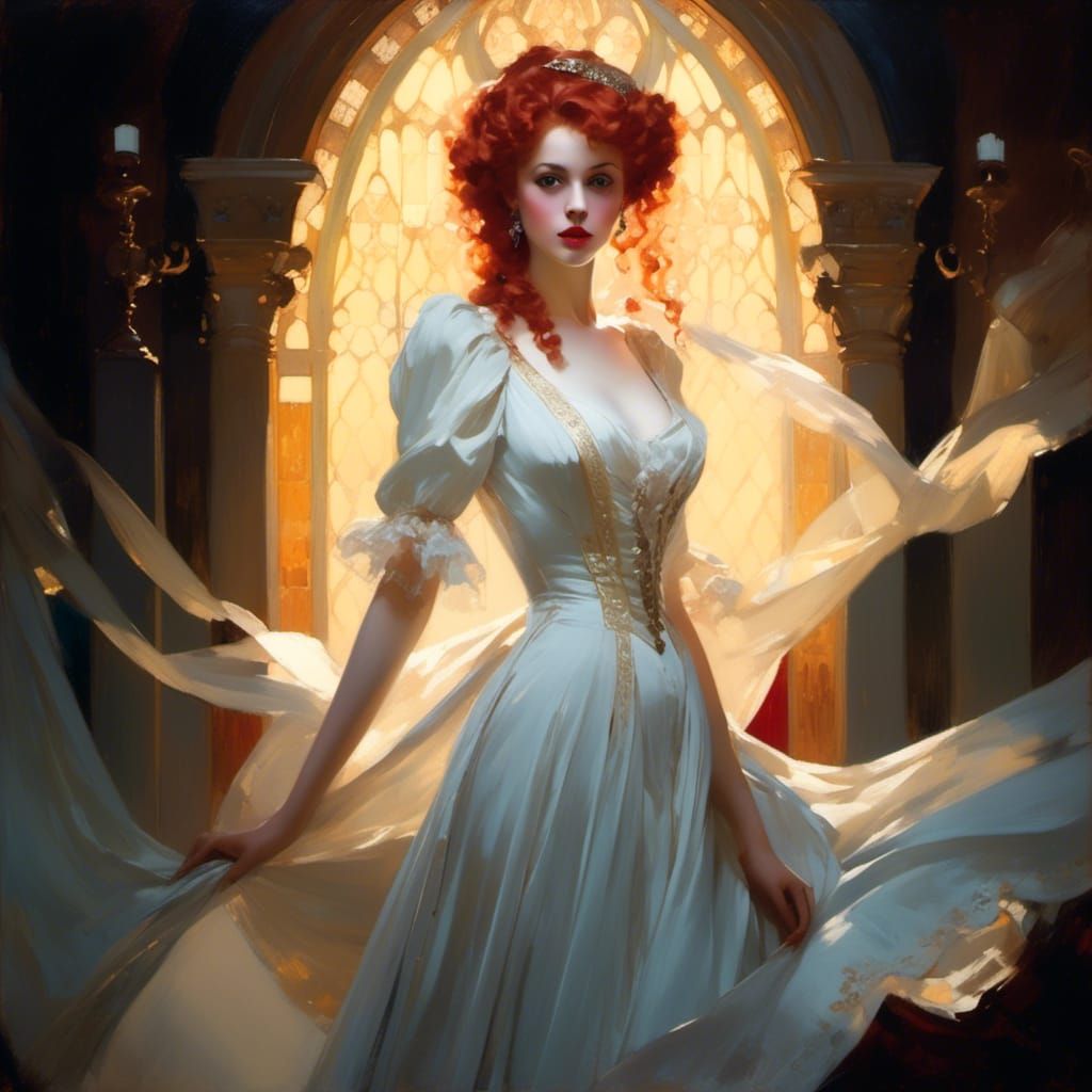 Victorian Vampire in Dreamy Vignettes Style