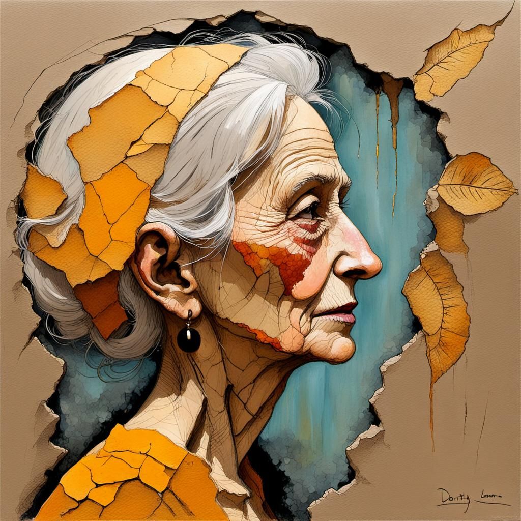 Old Woman with Amber Eyes: Impasto Sketch