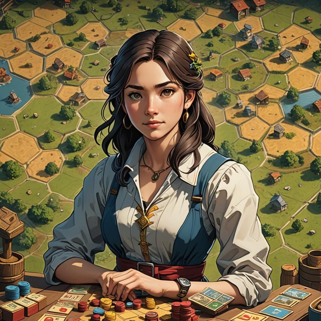 Woman in Game: Detailed Anime-Inspired Portrait