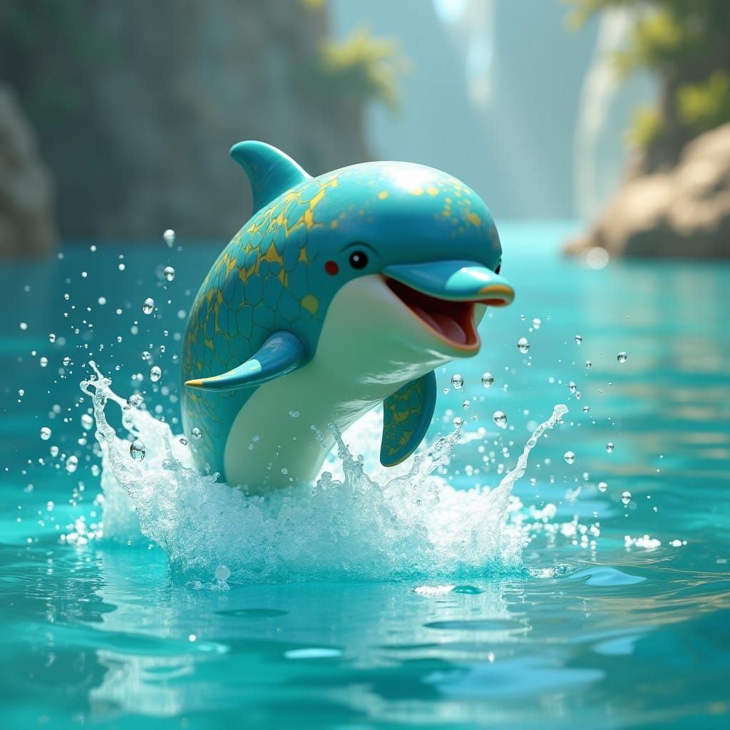 Cheerful Dolphin in Vibrant 3D Animation