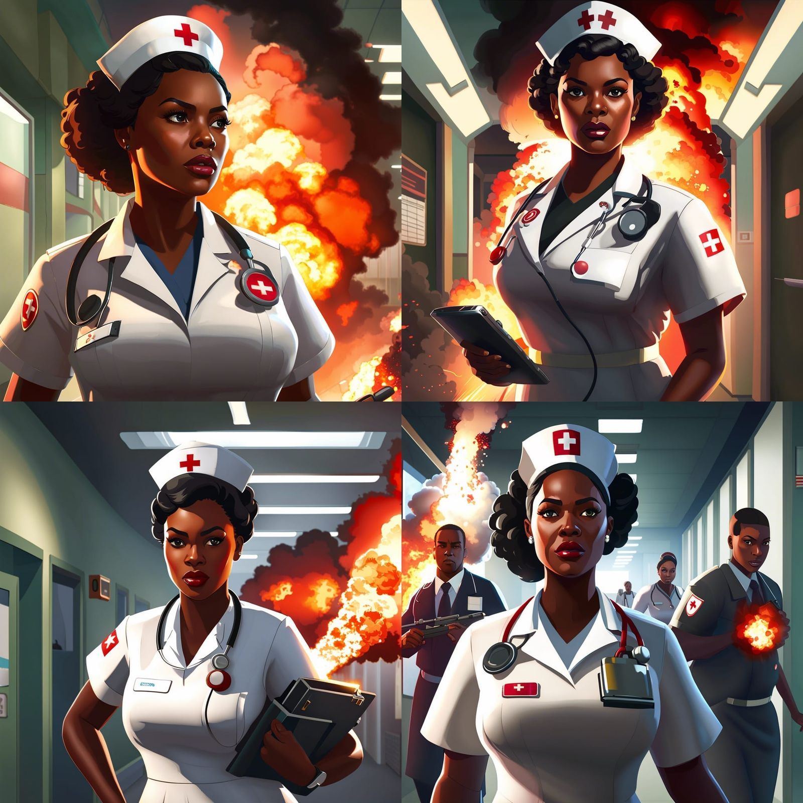 Nurse with Detonator in GTA 5 Style