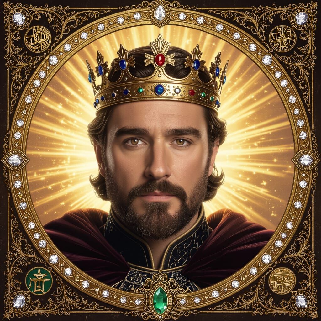 Majestic Emperor Portrait in Ornate Byzantine Style