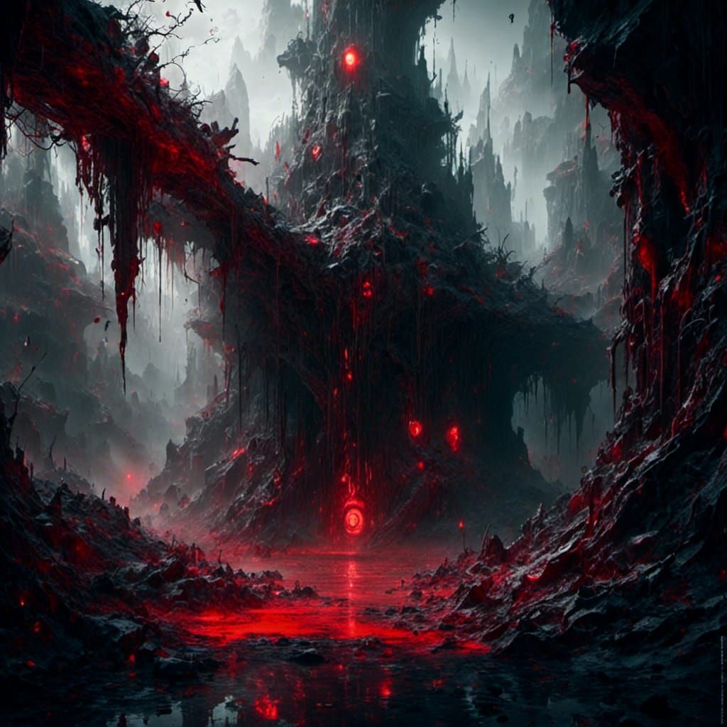 AI Glitch with Glowing Eyes in Fantasy Art