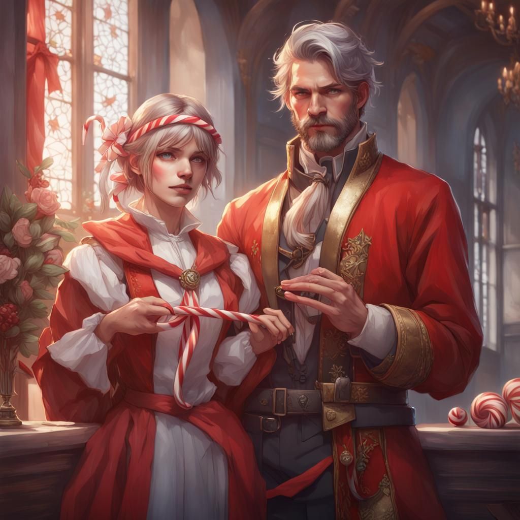 Nicholas and Ruprecht: Candy Cane Gift in Manga Style