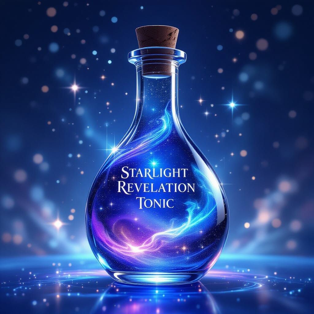 Cosmic Starlight Tonic Flask with Galactic Swirls