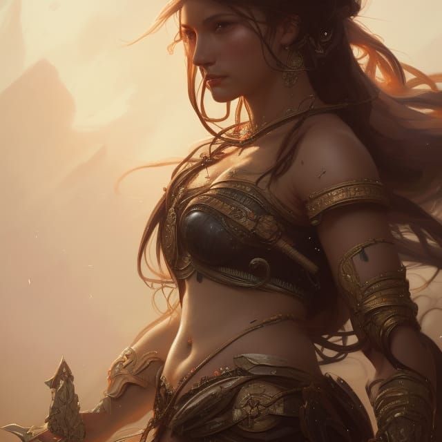 Hyperdetailed Portrait of a Moon Warrior Princess