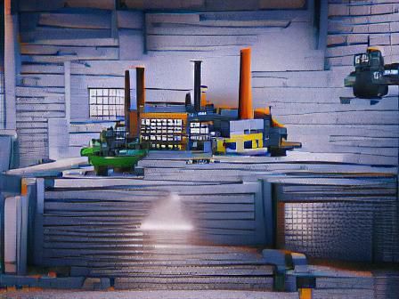 Cinematic Industrial Machines in Factory Setting