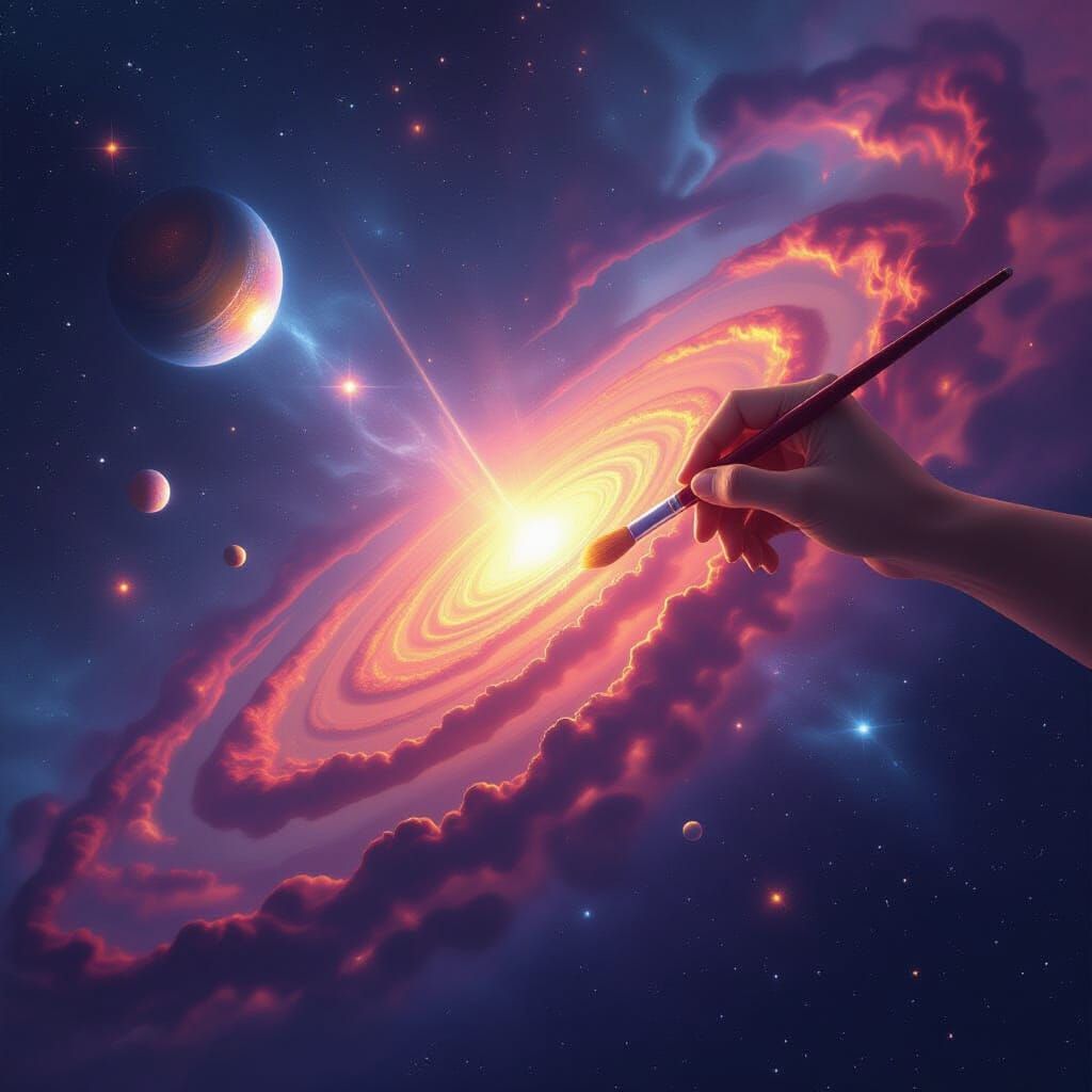 Cosmic Artist Paints Holographic Universe with Light