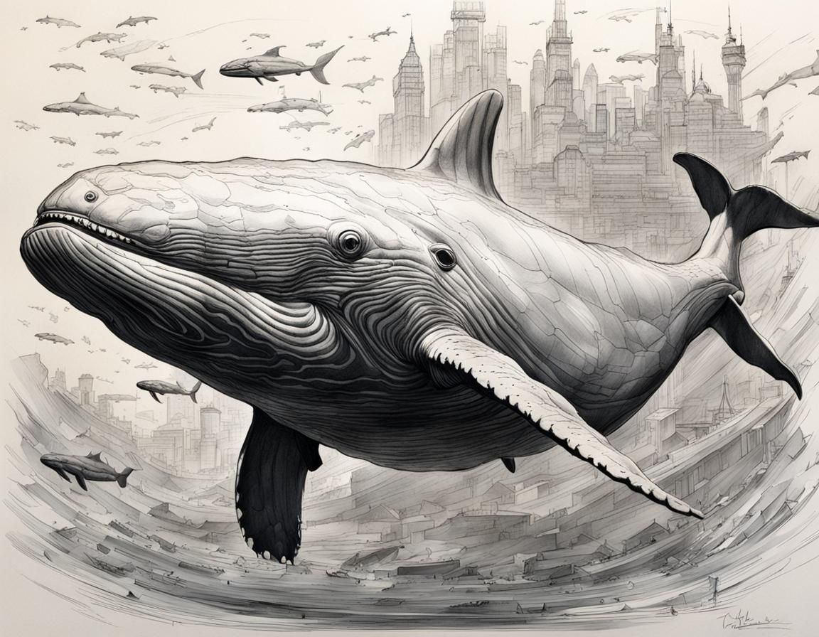 Whale Sketch in Concept Art Style