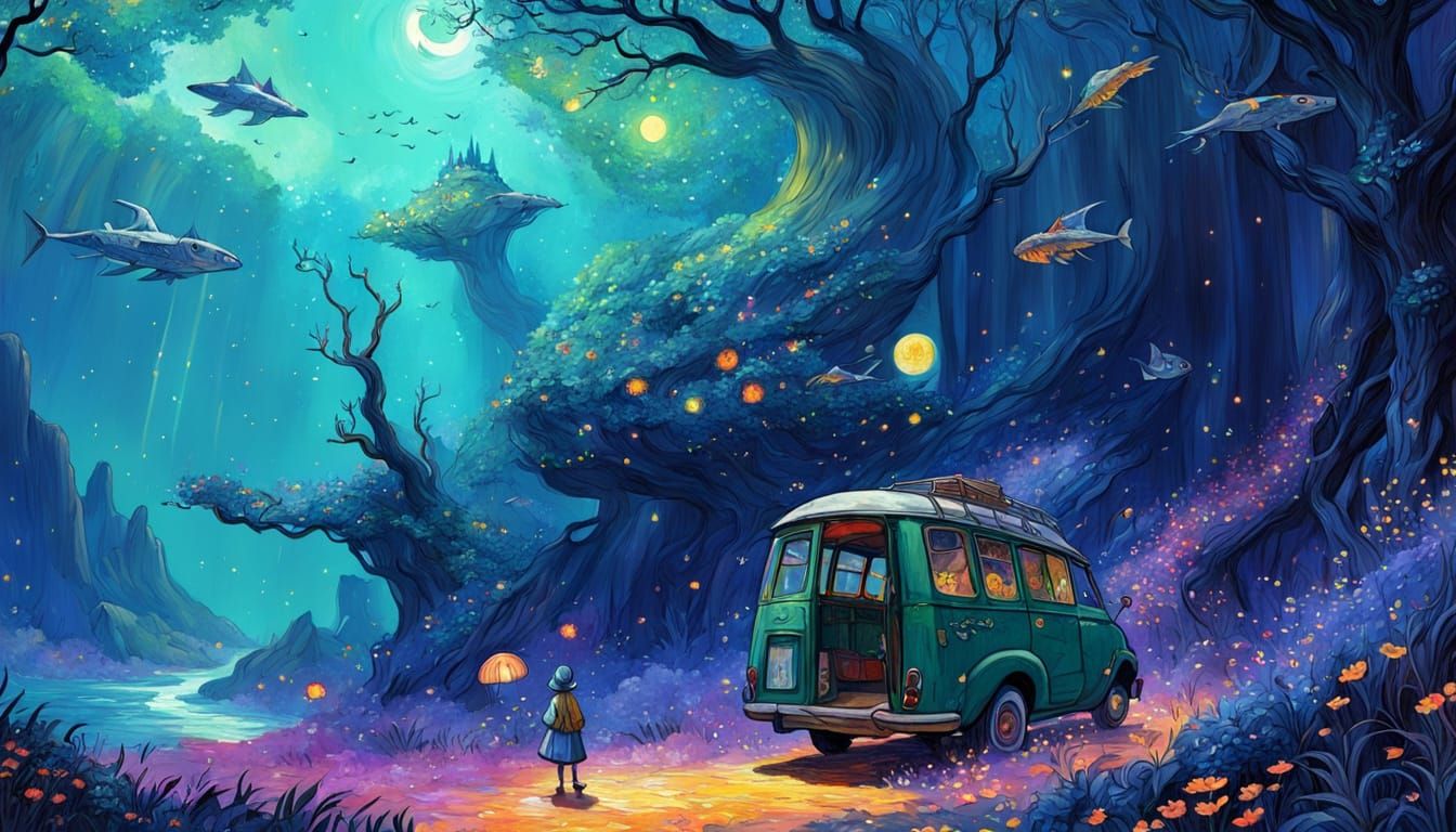 Whimsical Sci-Fi Fairytale Illustration