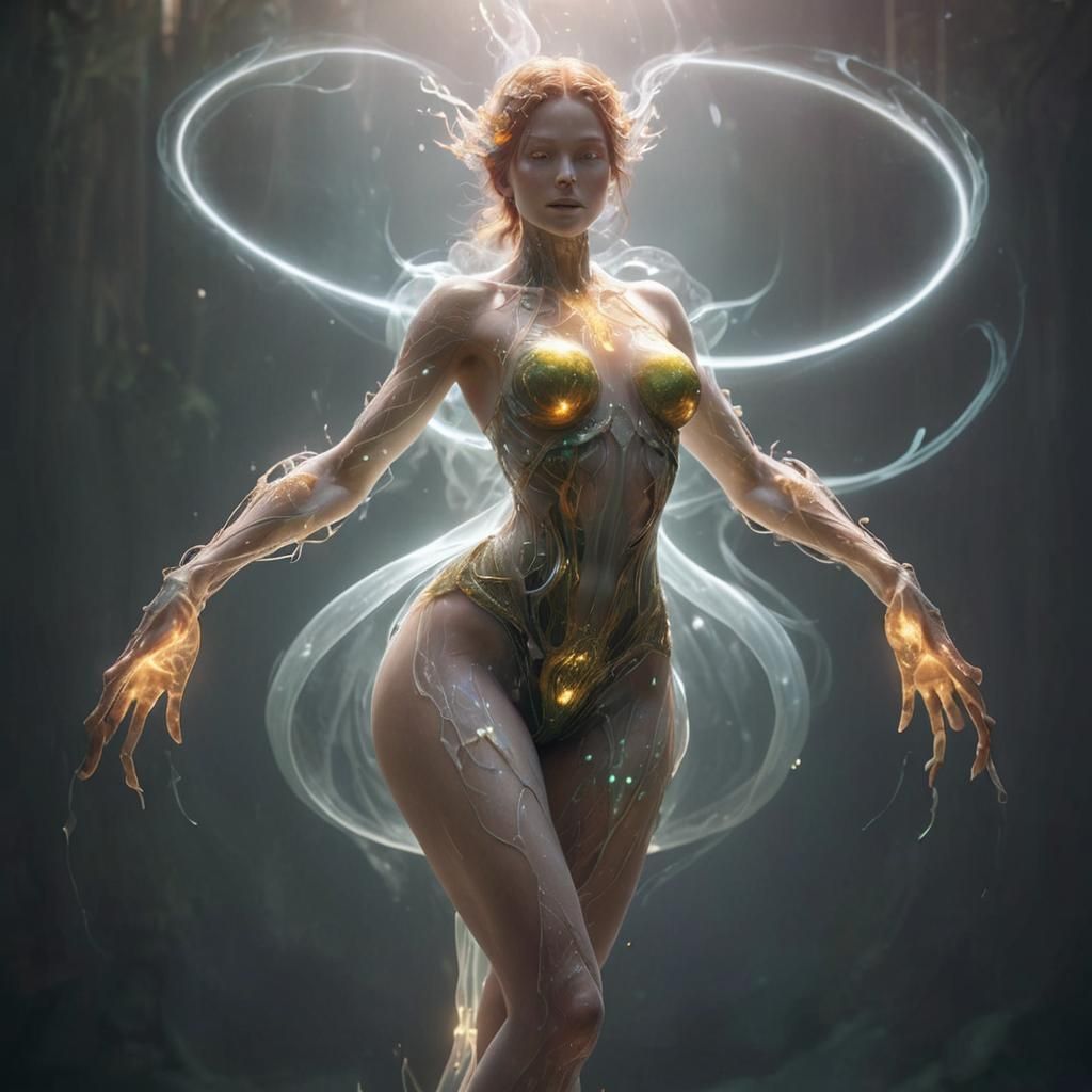 Woman's Transformation in a Hyper-Realistic Digital Renderin...