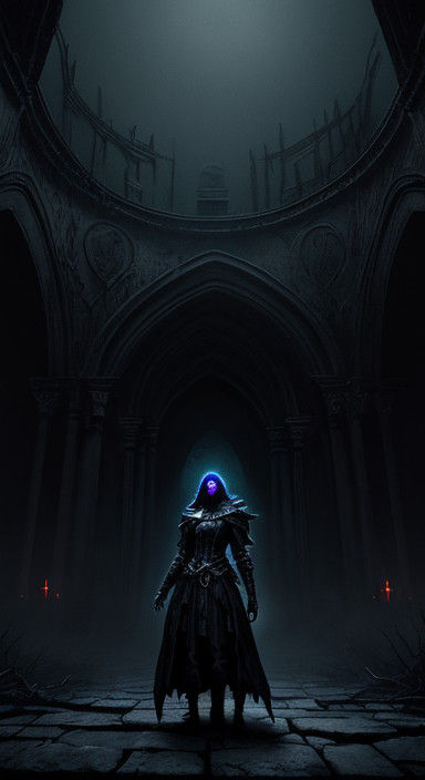 Mysterious Abandoned Cathedral in Dark Fantasy