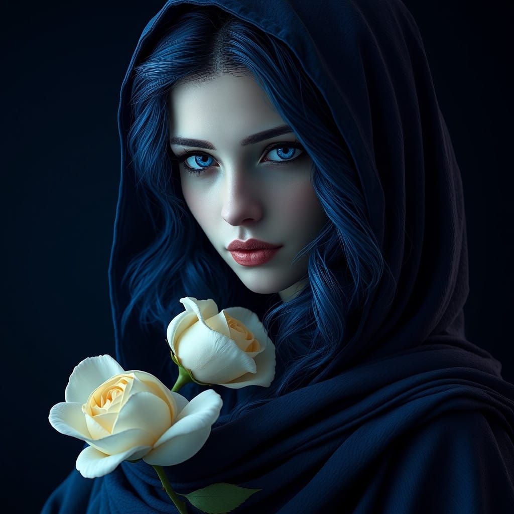 A Hauntingly Beautiful Dark Fantasy Portrait in the Style of...