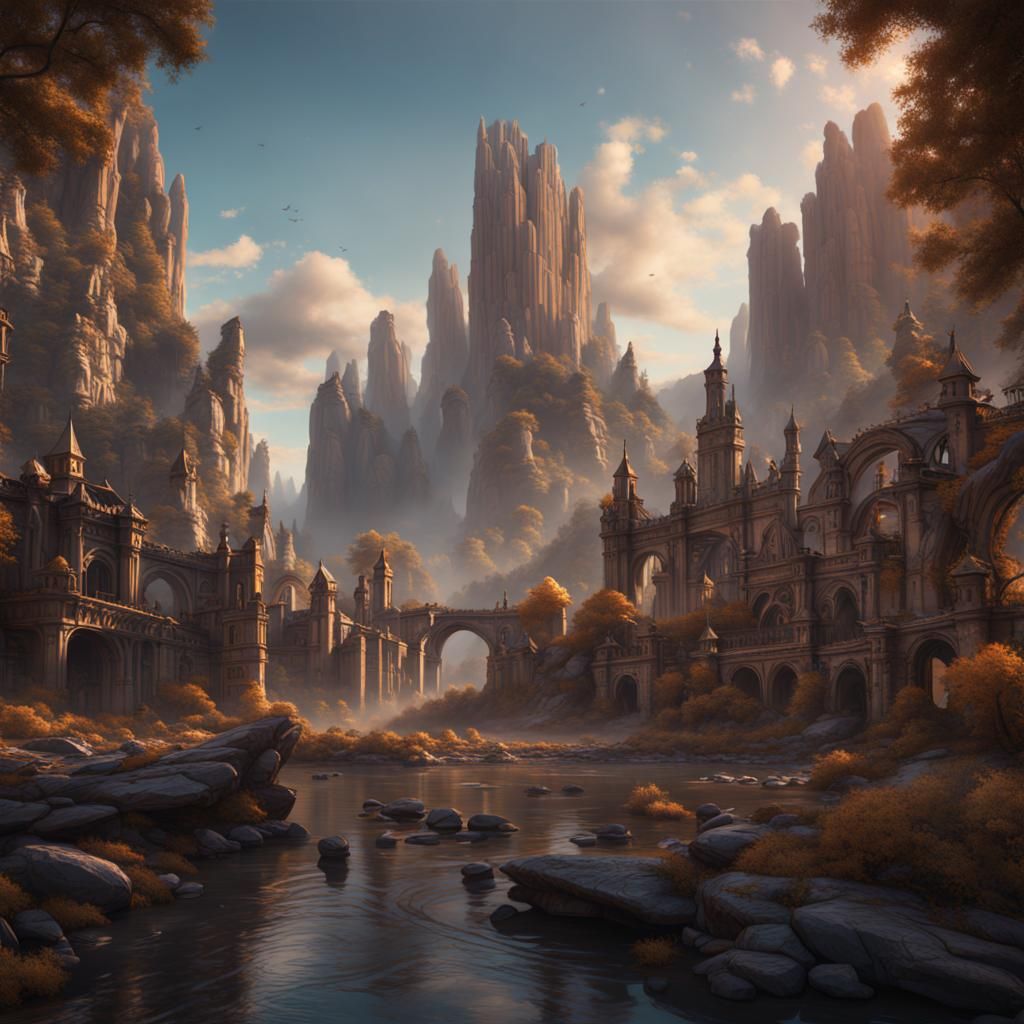 Fantastical Detailed Matte Painting of the USA