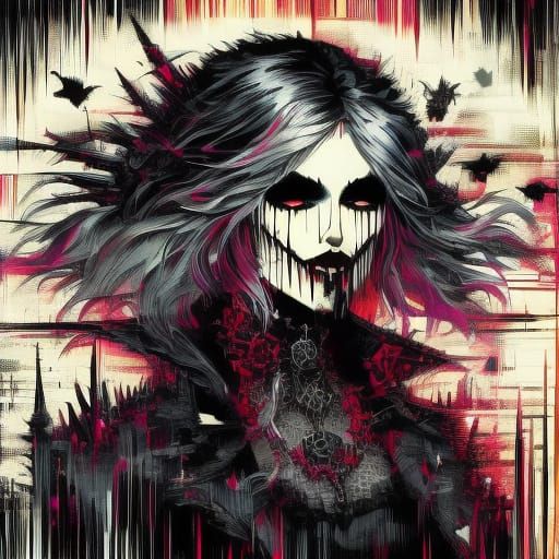 gothic punk vampire glitch art. abstract surreal background ...