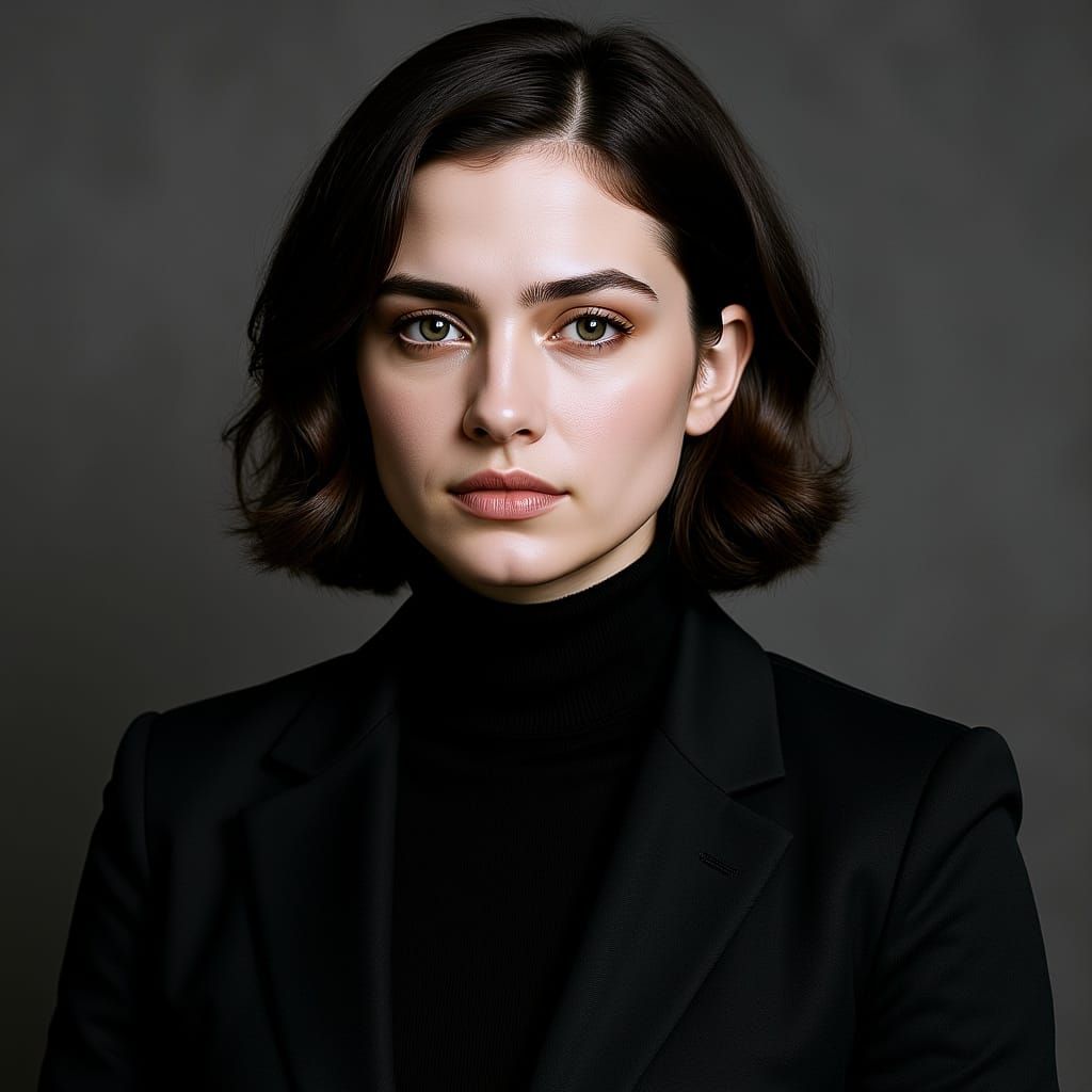 Photorealistic Portrait of a Woman with Dark Hair