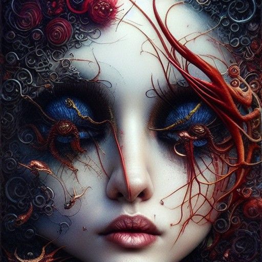 Eldritch Sun: Intricate Digital Painting in Art Nouveau Styl...