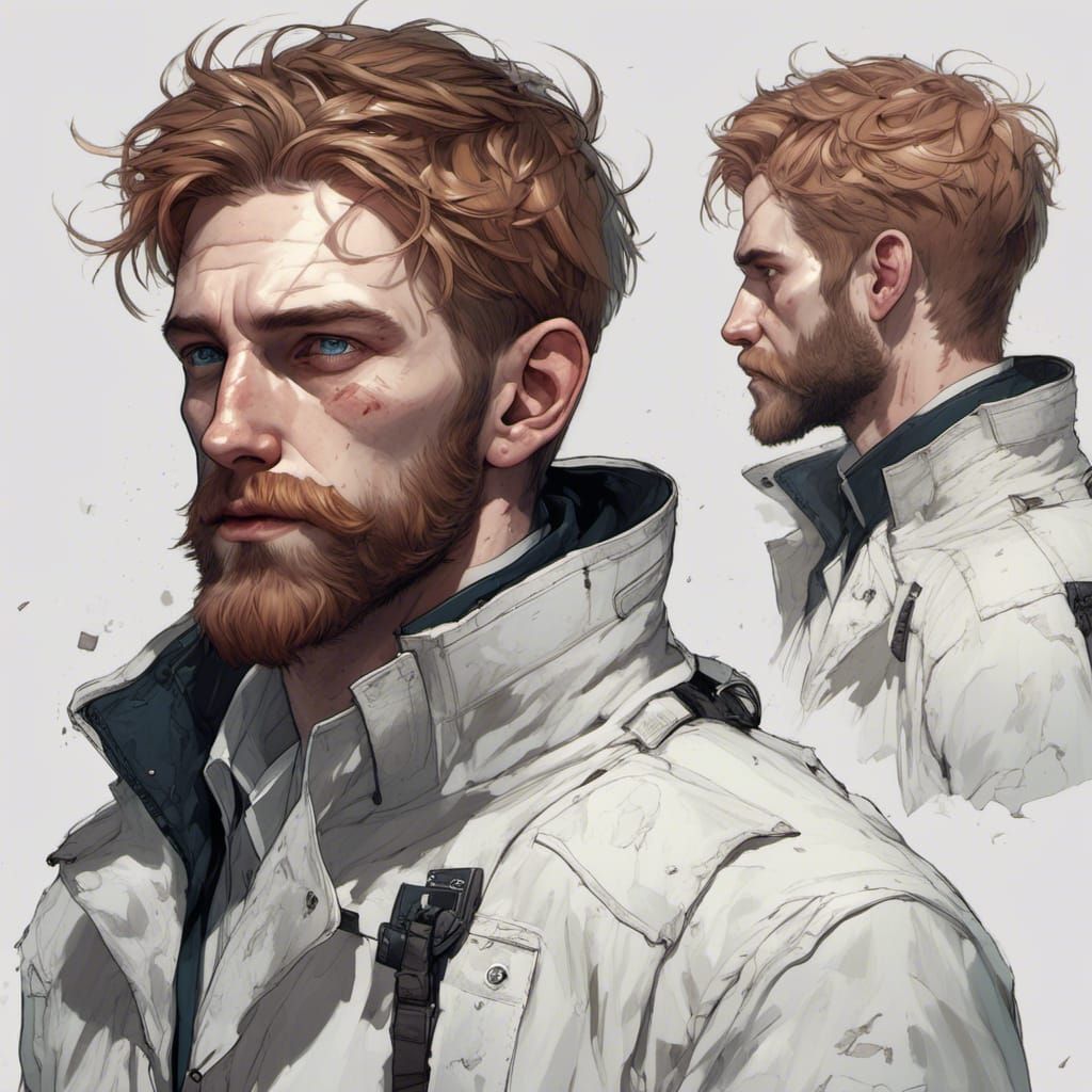 Ginger Male Possessed Portrait in Hyperdetailed Style
