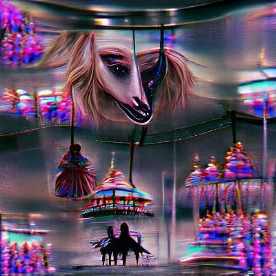 Sinister Carousel: A Dark Fairground Ride