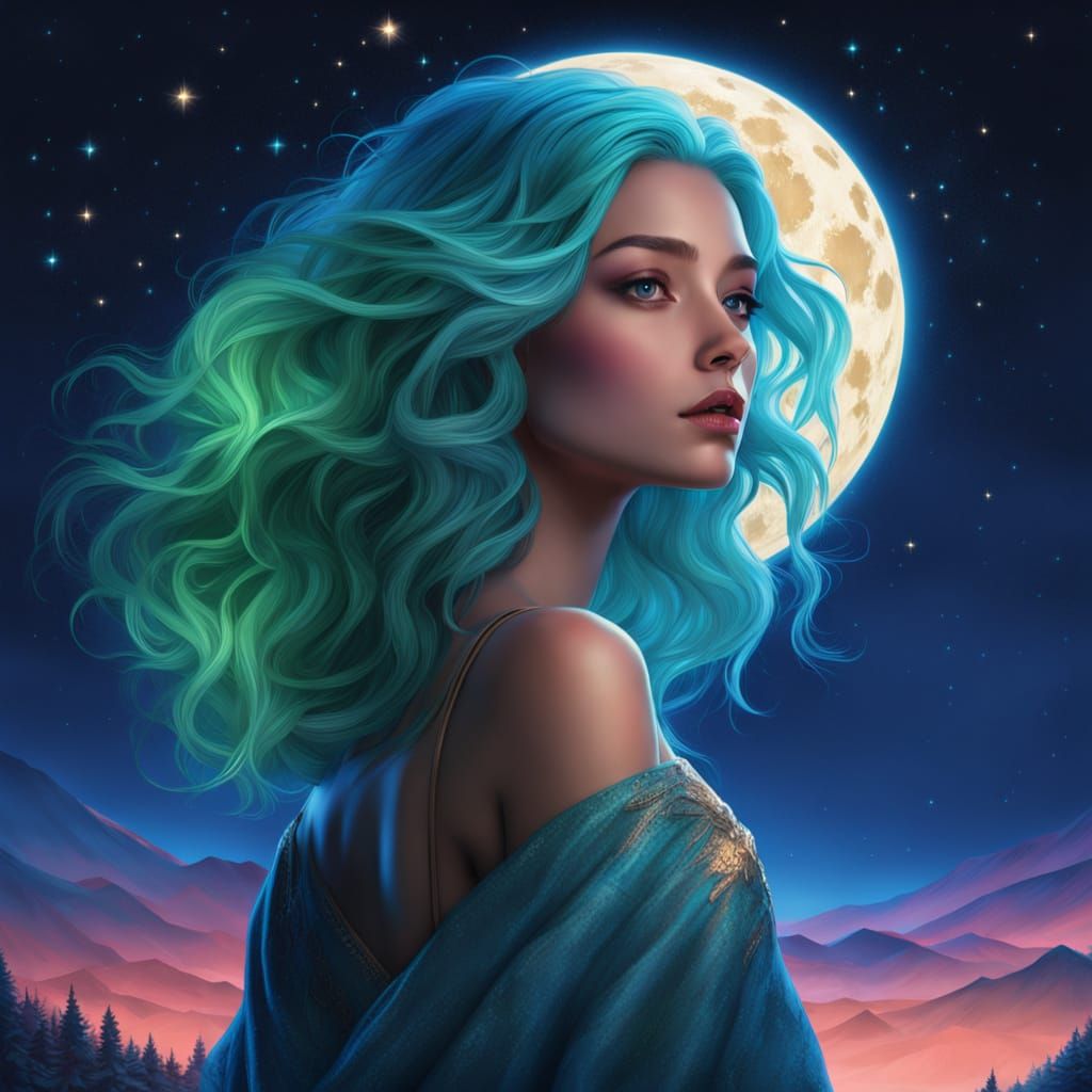 Ethereal Star Child in a Dreamy Night Sky