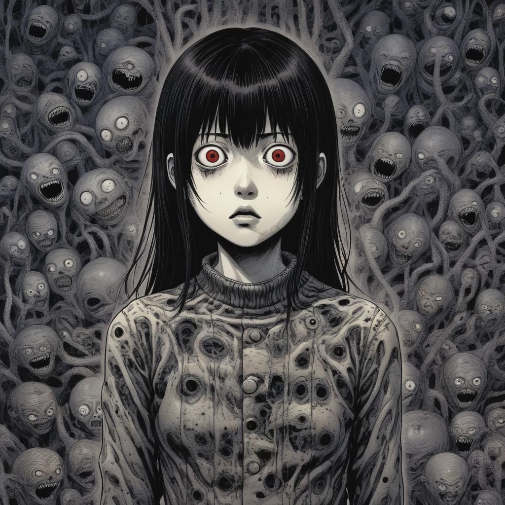 Grimdark Horror Art Inspired by Junji Ito