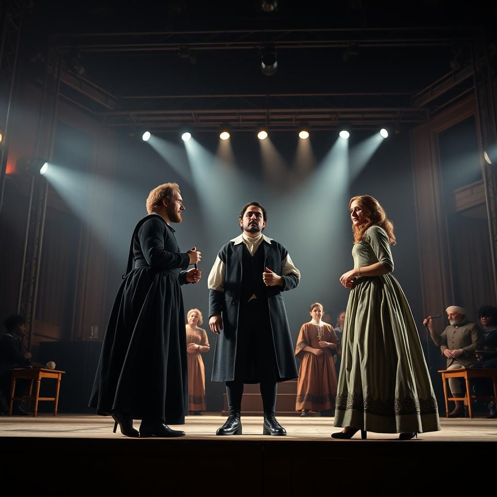 Shakespearean Actors in a Theatrical Stage Play