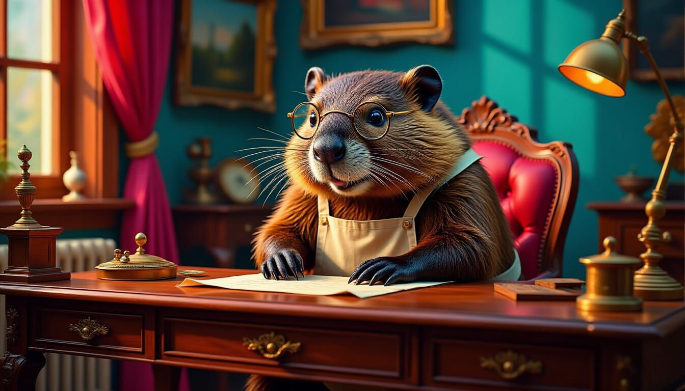 Beaver Crafts Furniture in Surrealist Home Interior