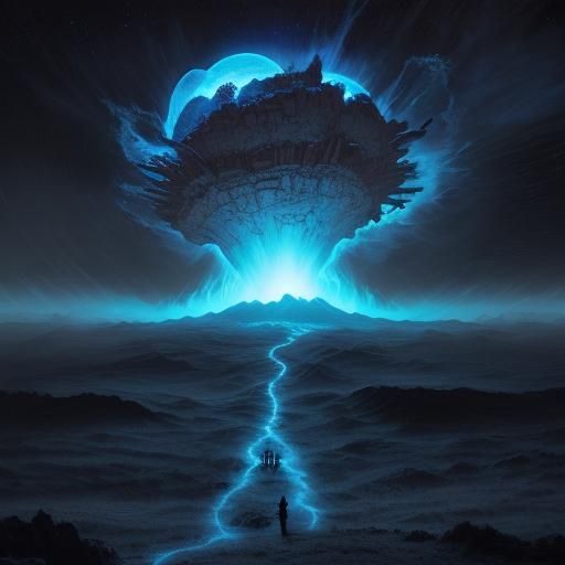 Tempest Druid Amidst Martian Storm in Surreal Style