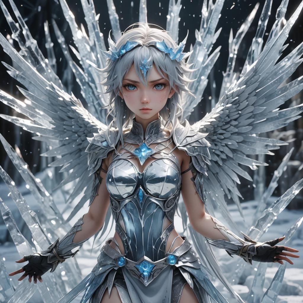 Beautiful angry ice angel