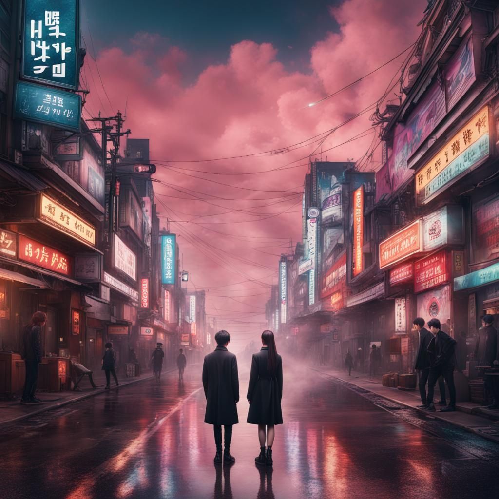 Dramatic K-Pop Album Cover: Digital Matte Painting