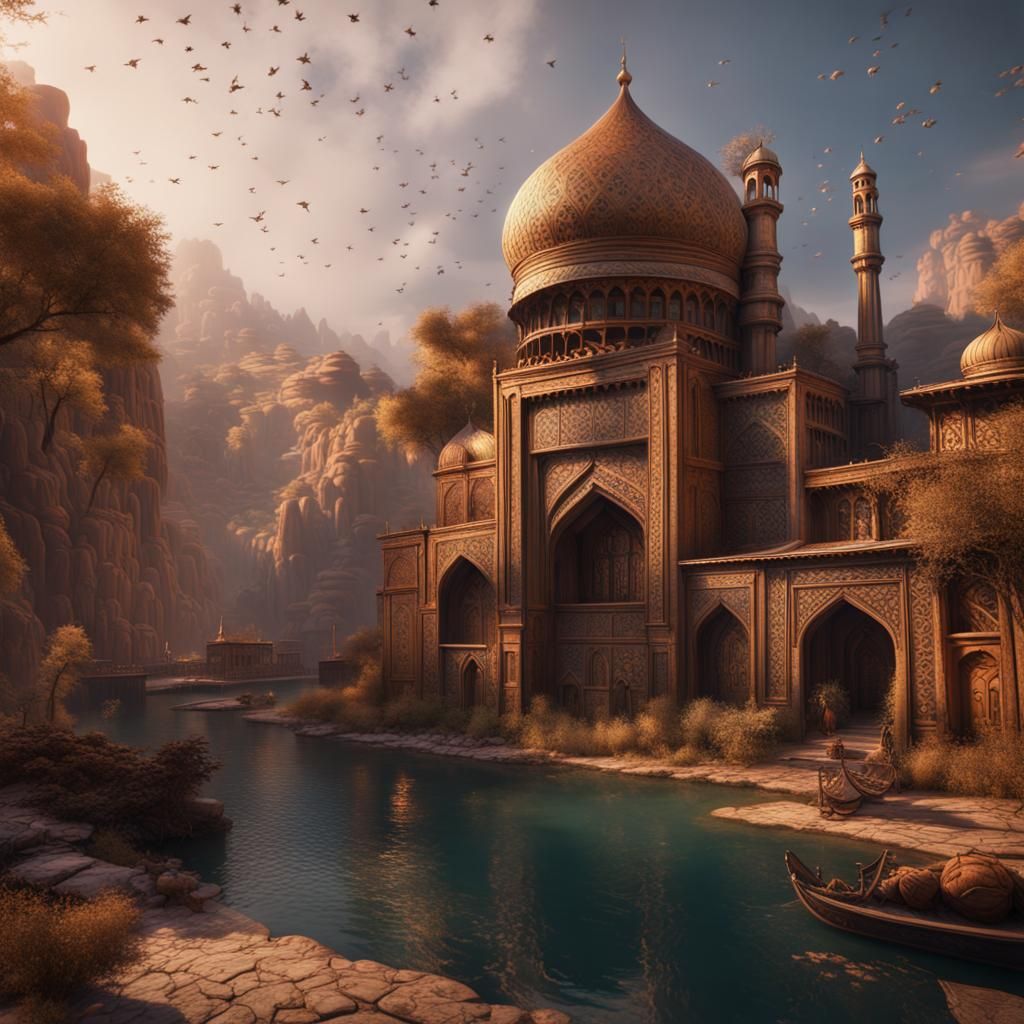 Fantastical Mausoleum Concept Art in Deep Color