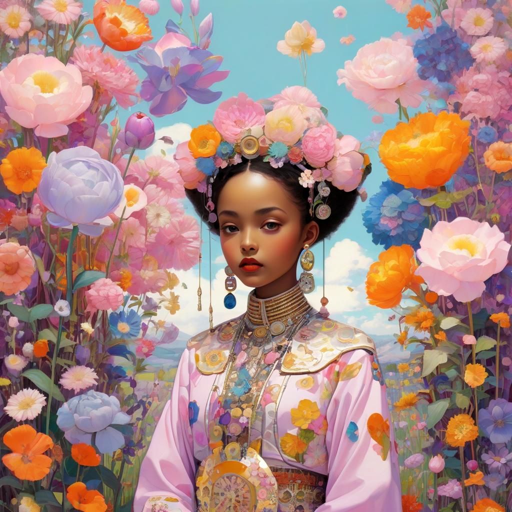 Pastel Harmony Inspired by Tekle and Klimt