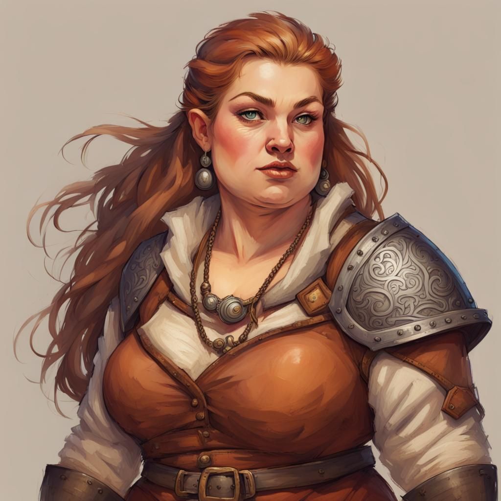 Fantasy Dwarf Female Adventurer in Medieval Style