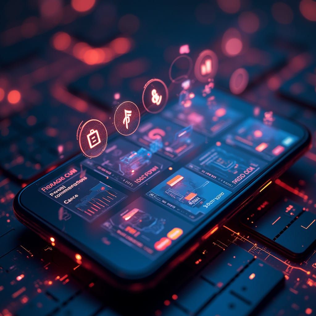 Futuristic Digital Wallet Interface with Payment Icons