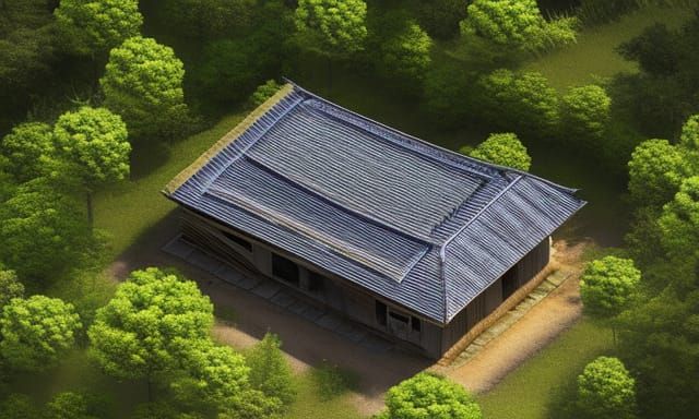 Apocalyptic Japanese House in Isometric Digital Art